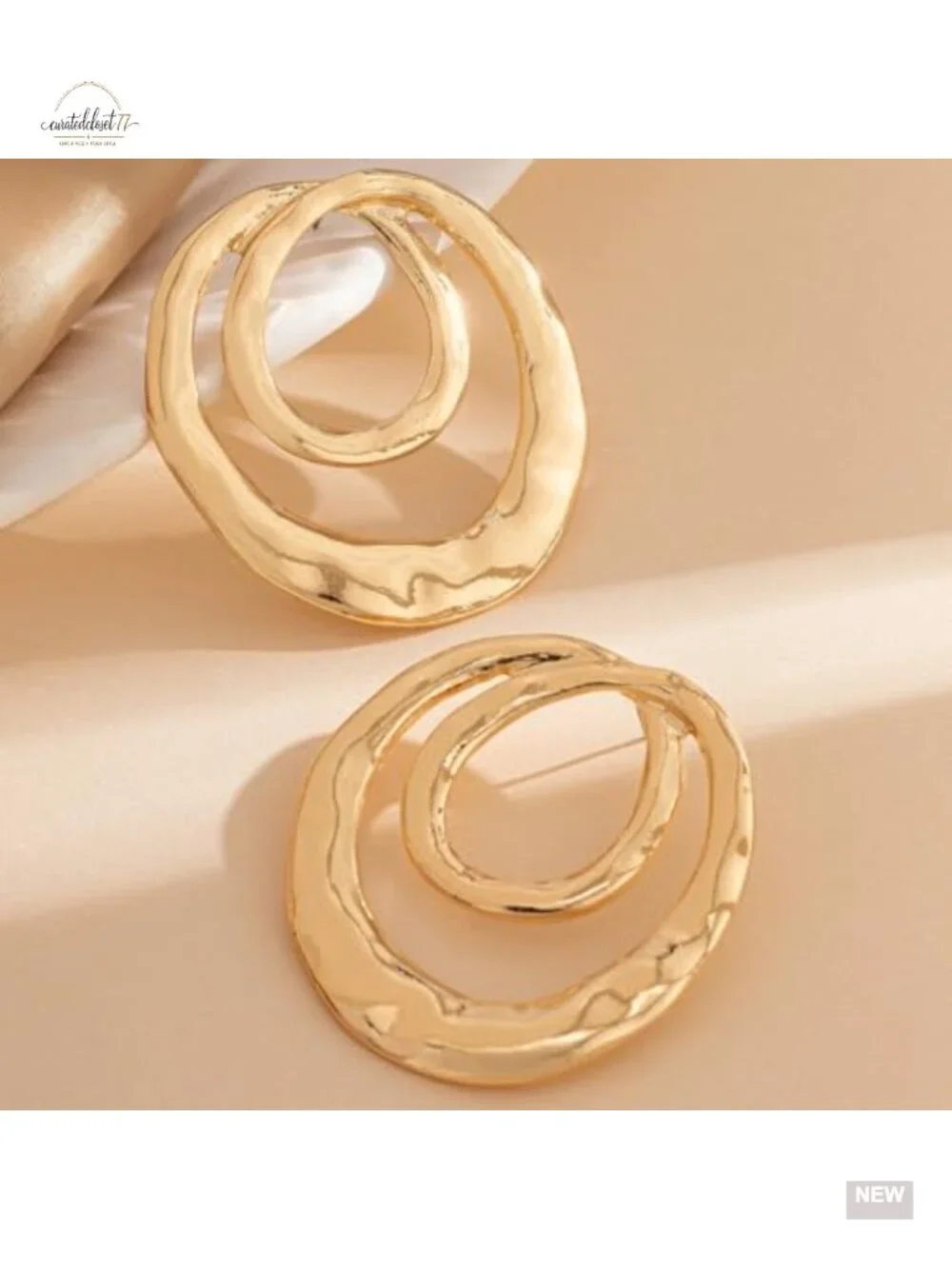 Chunky Geometric Dangle Earrings Large Round Statement Drop